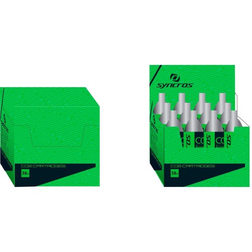 Cartucho CO2 38G Threaded Cardridge 12 PC Pack Silverr