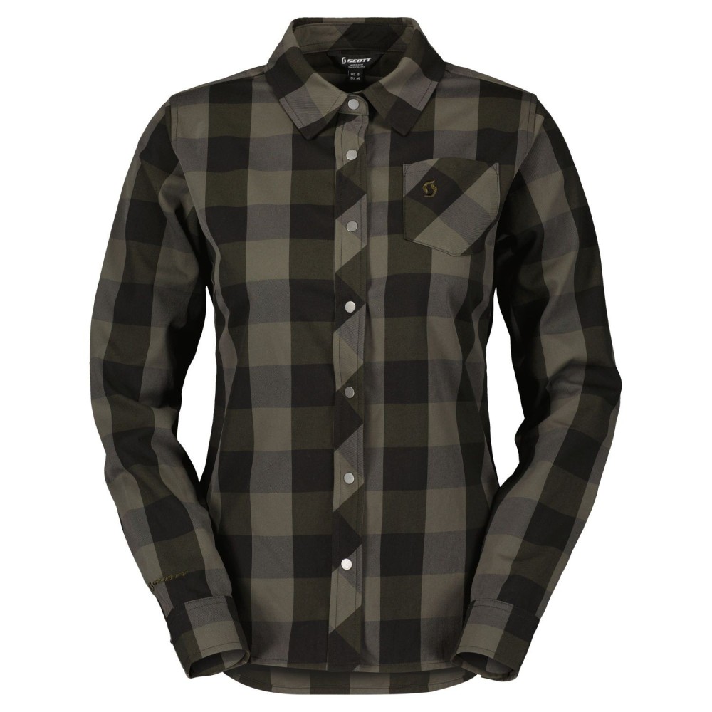 Maillot Ws Trail Flow Check Ls Fir Green/Black