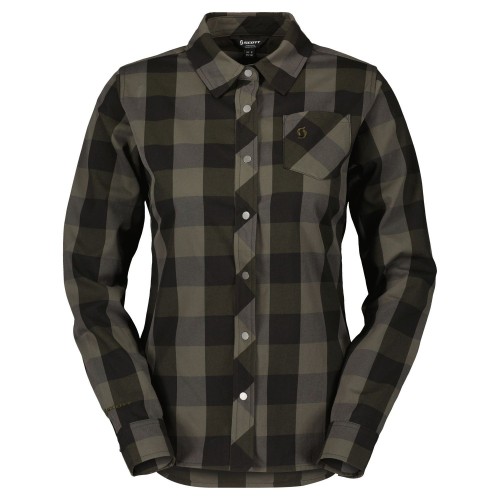 Maillot Ws Trail Flow Check Ls Fir Green/Black