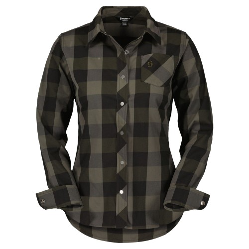 Maillot Ws Trail Flow Check Ls Fir Green/Black