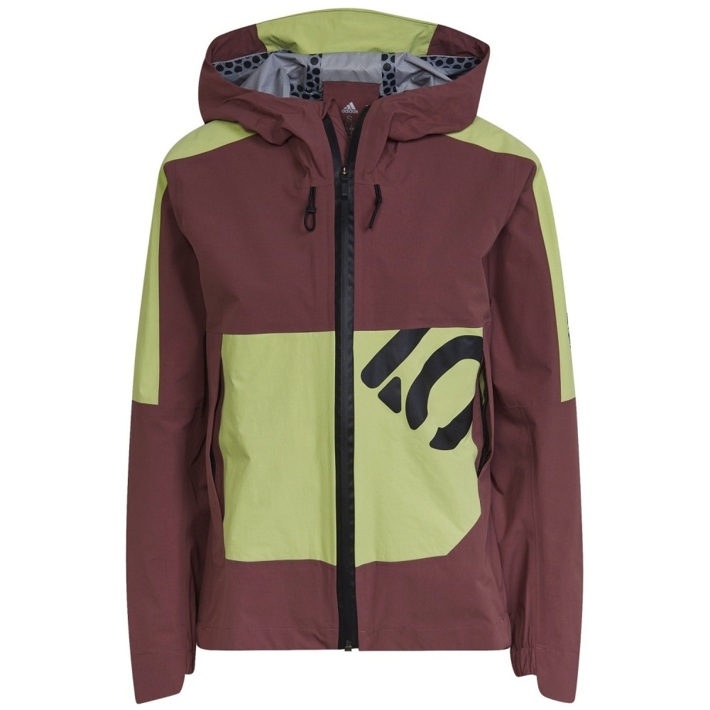 Chaqueta Con Capucha W 5.10 Rain Quiet Crimson/Pulse Lime Five Ten