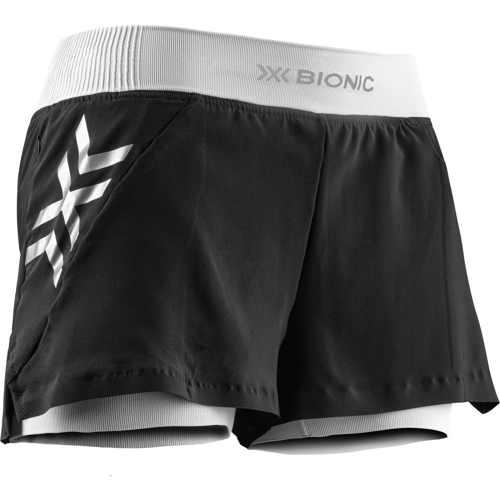Pantalón corto Twyce Race 2in1 Mujer Arctic White/Pearl Grey | Pantalón running X-Bionic