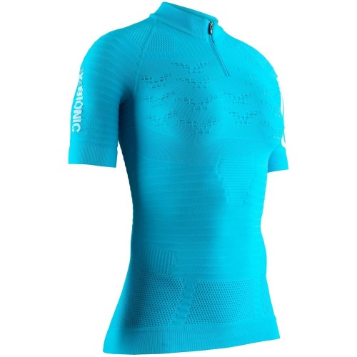 Camiseta M/C Effektor 4.0 Trail Run HaLF Zip Mujer Effektor Turquoise/Arctic Whit
