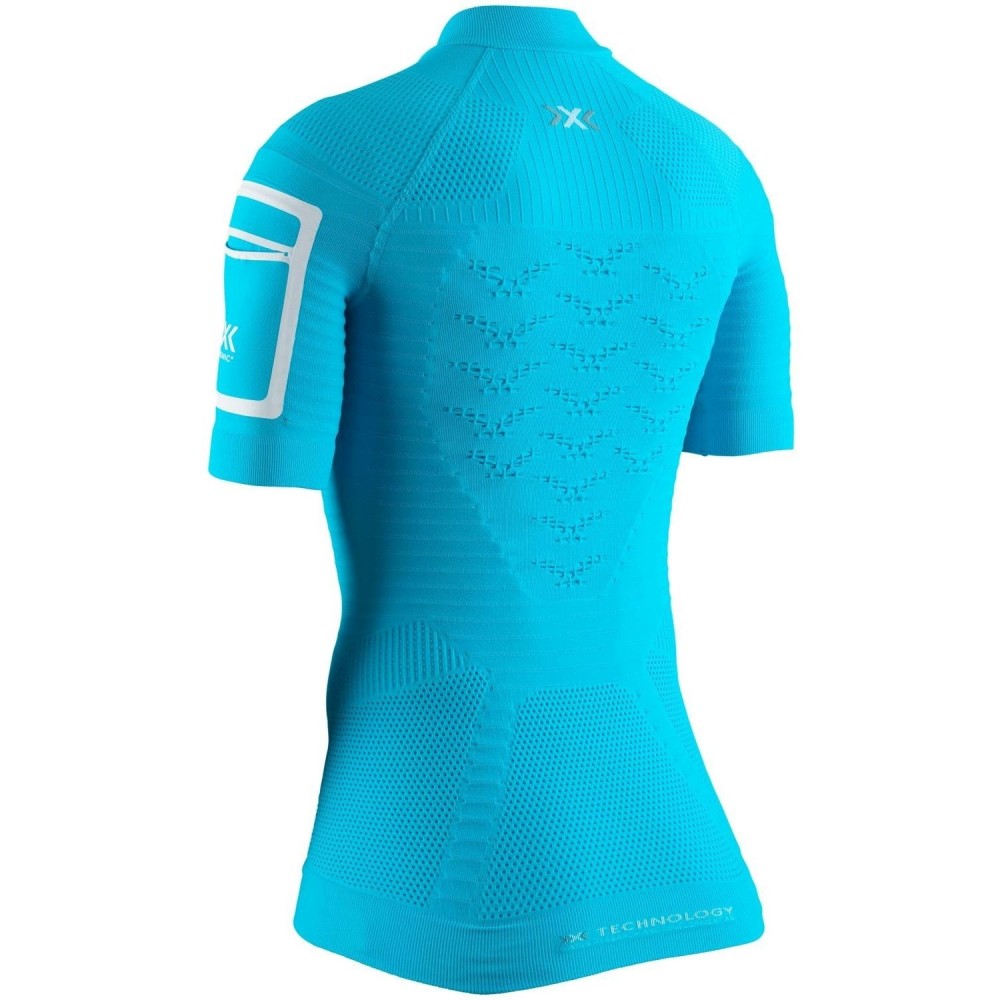 Camiseta M/C Effektor 4.0 Trail Run HaLF Zip Mujer Effektor Turquoise/Arctic Whit 2