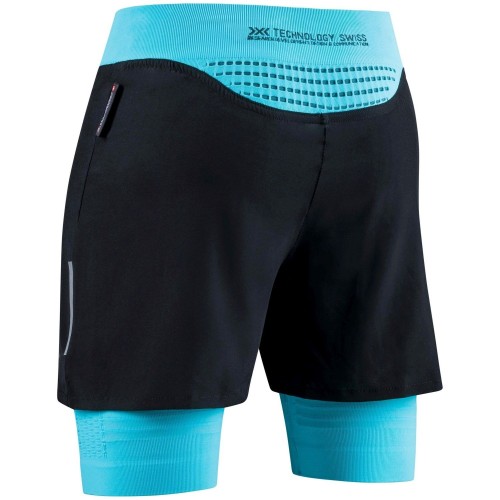 Malla Corta Effektor 4d Running Streamlite Mujer Black/Effektor Turquoise