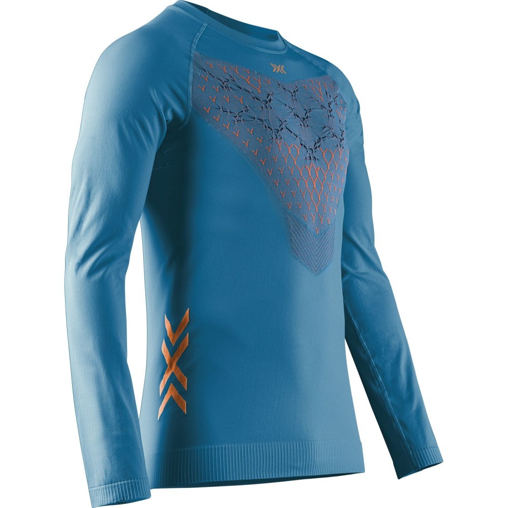 Camiseta X-Bionic Twyce Run Hombre Manga Larga Mineral Blue/Orange – Ventilación y Termorregulación