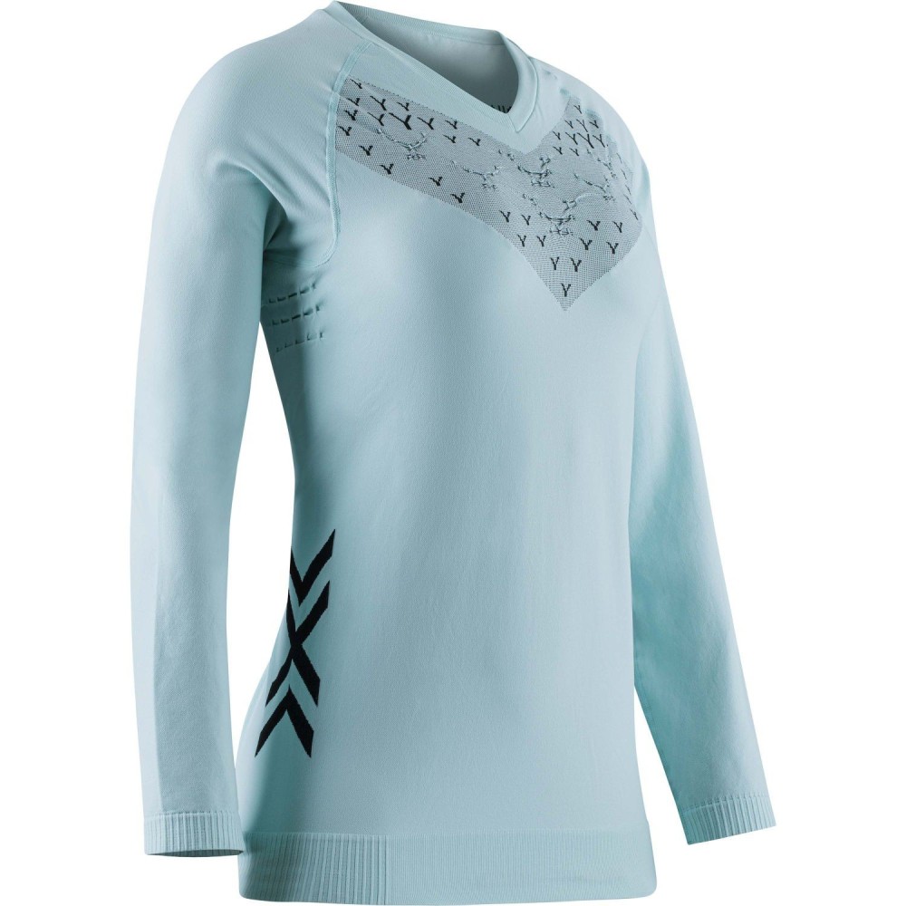 Camiseta X-Bionic M/L Twyce Run Mujer Clearwater/Black