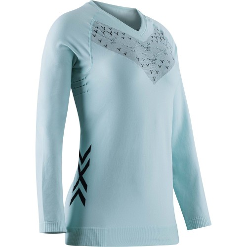 Camiseta X-Bionic M/L Twyce Run Mujer Clearwater/Black