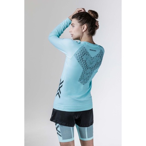 Camiseta X-Bionic M/L Twyce Run Mujer Clearwater/Black
