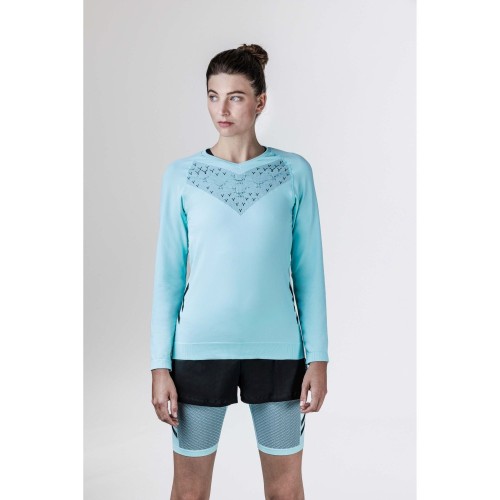 Camiseta X-Bionic M/L Twyce Run Mujer Clearwater/Black