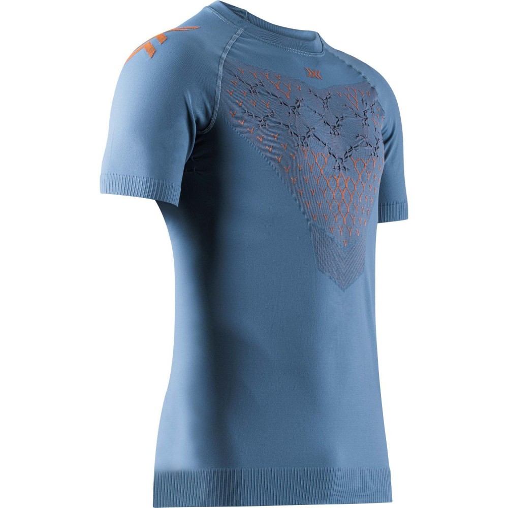 Camiseta M/C Twyce Run Hombre Mineral Blue/Orange
